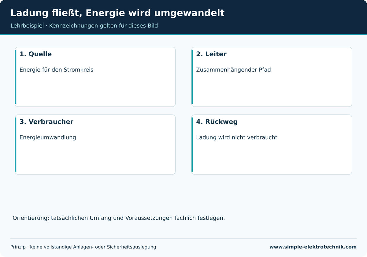 Der Verbraucher wandelt Energie um; er verbraucht nicht die elektrische Ladung.
