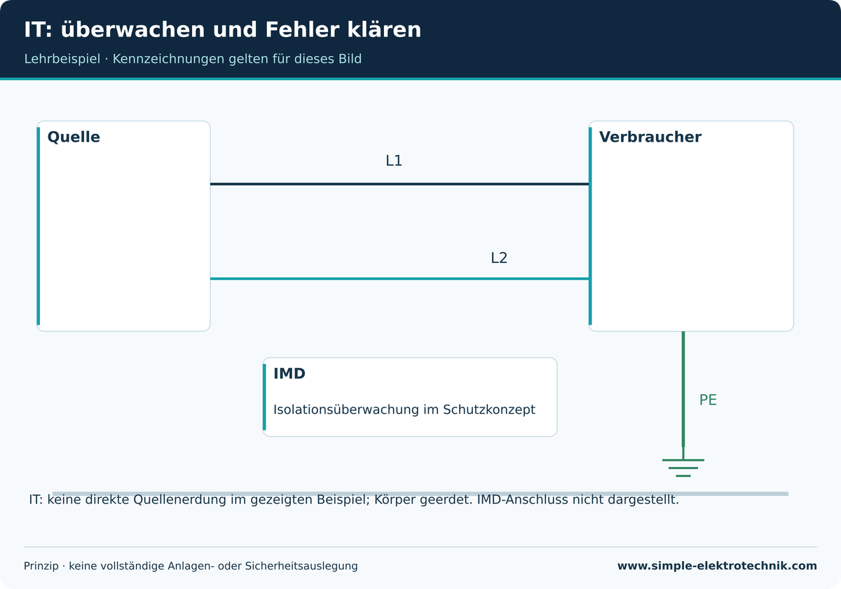 IT: überwachen und Fehler klären Vereinfachtes IT-Funktionsbild; nicht alle Leiter und Schutzorgane dargestellt.