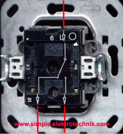 Backside of the two-way switch simple elektrotechnik