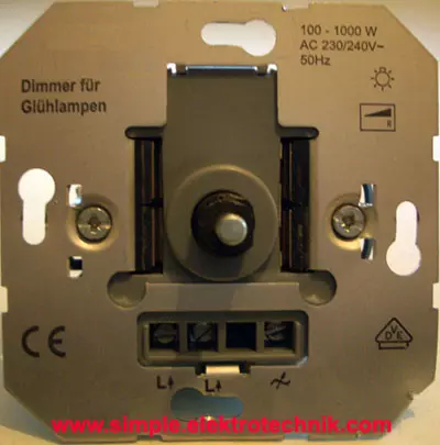 Dimmer front view simple electrotechnics
