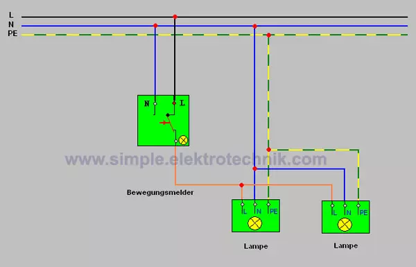 Schaltbild Bewegungsmelder simple elektrotechnik