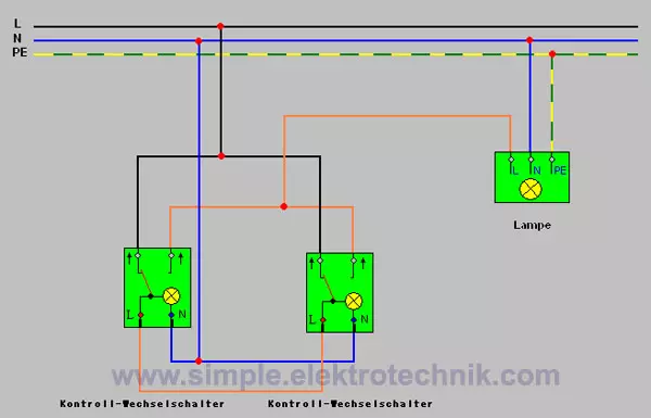 schaltung kontroll wechselschaltung simple elektrotechnik