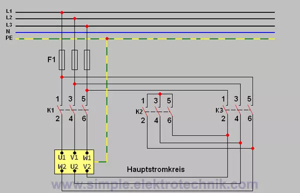 circuit diagram star-delta main circuit simple electrical engineering