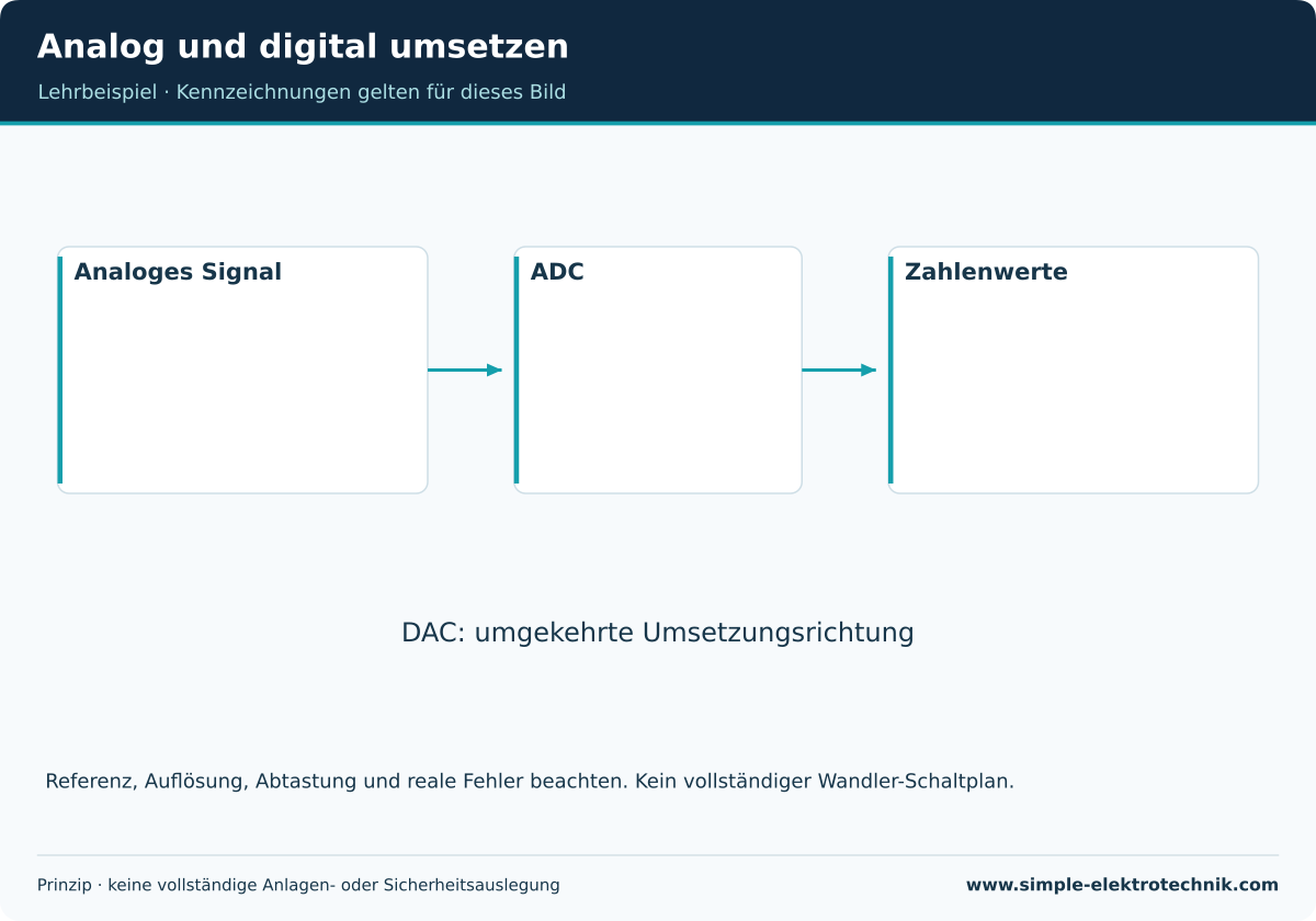 ADC-Umsetzungsrichtung; DAC arbeitet in der umgekehrten Richtung.