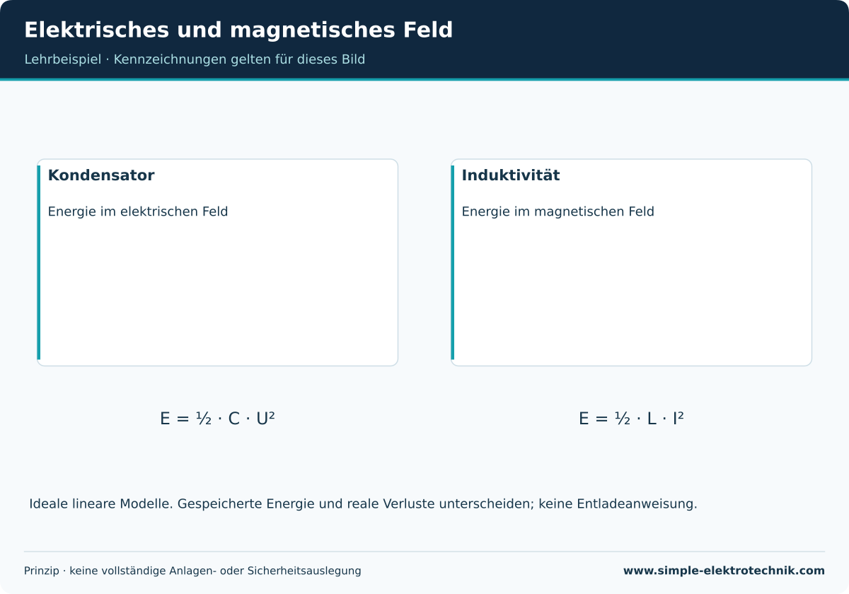 Energiespeicherung in idealen linearen C- und L-Modellen.