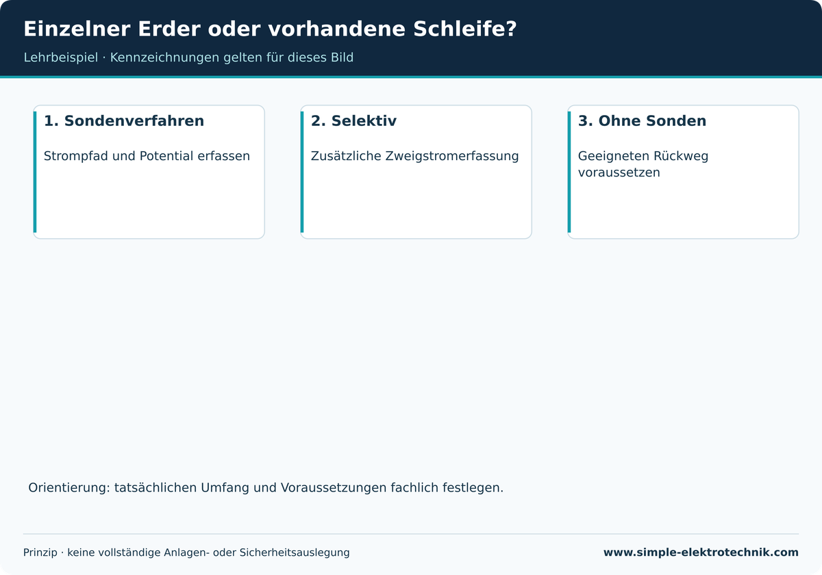 Einzelner Erder oder vorhandene Schleife? Ein Zangenverfahren benötigt eine geeignete vorhandene Messschleife.