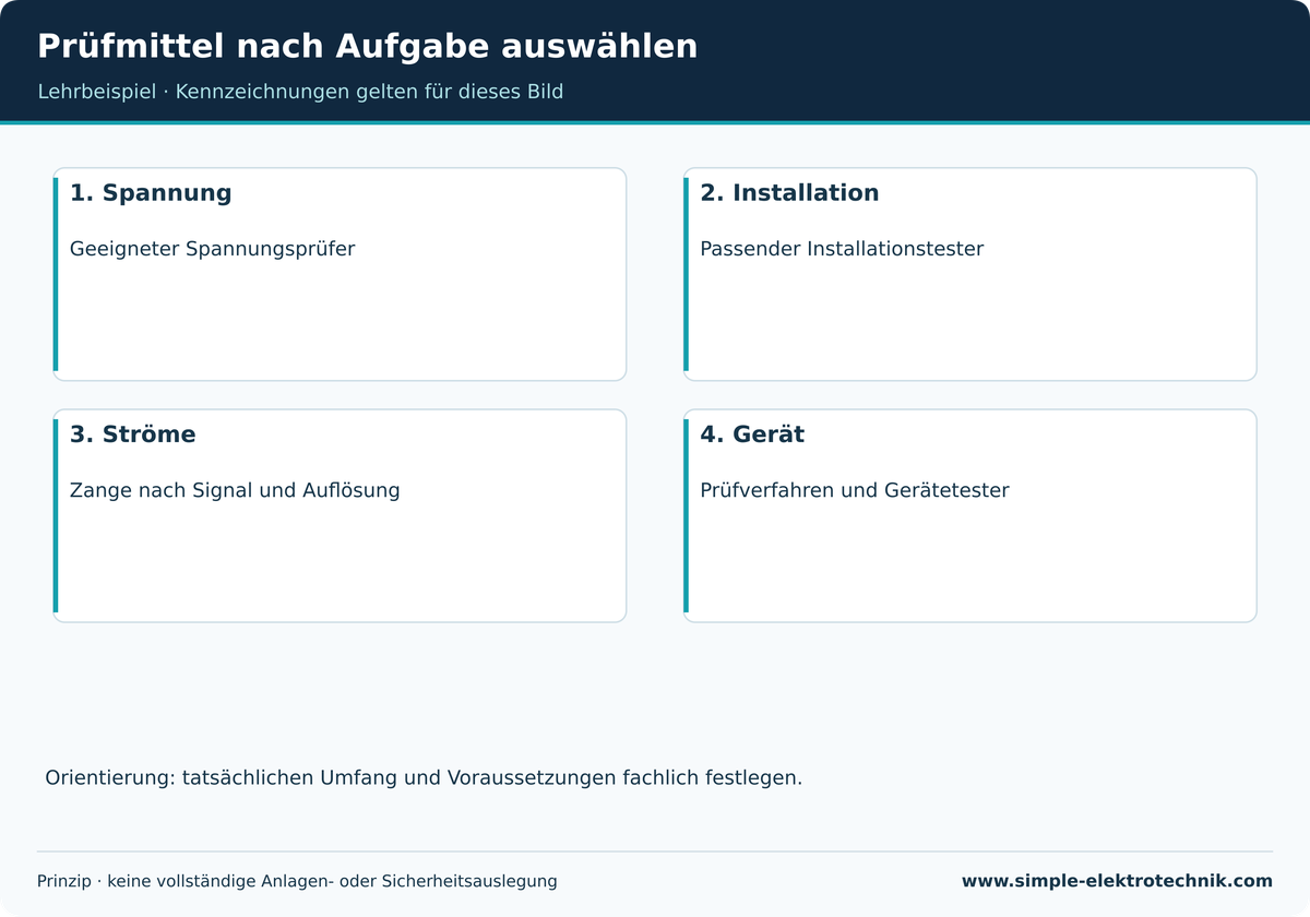 Prüfmittel nach Aufgabe auswählen Prüfmittel nach Aufgabe auswählen. Die geringste Eignung eines verwendeten Teils begrenzt die Kombination.