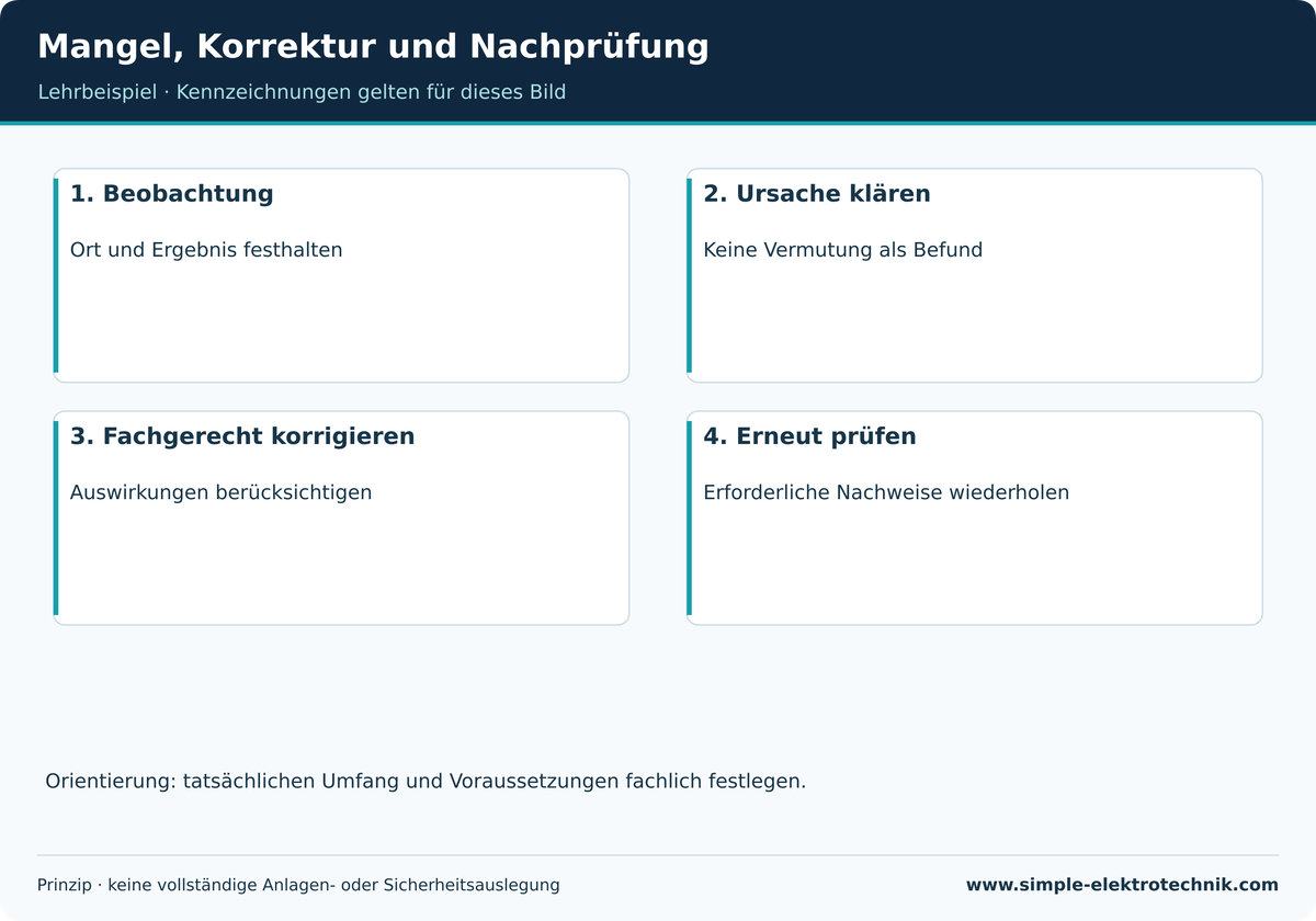 Lehrdarstellung: Mangel, Korrektur und Nachprüfung. Grenzen und Voraussetzungen im zugehörigen Text beachten.