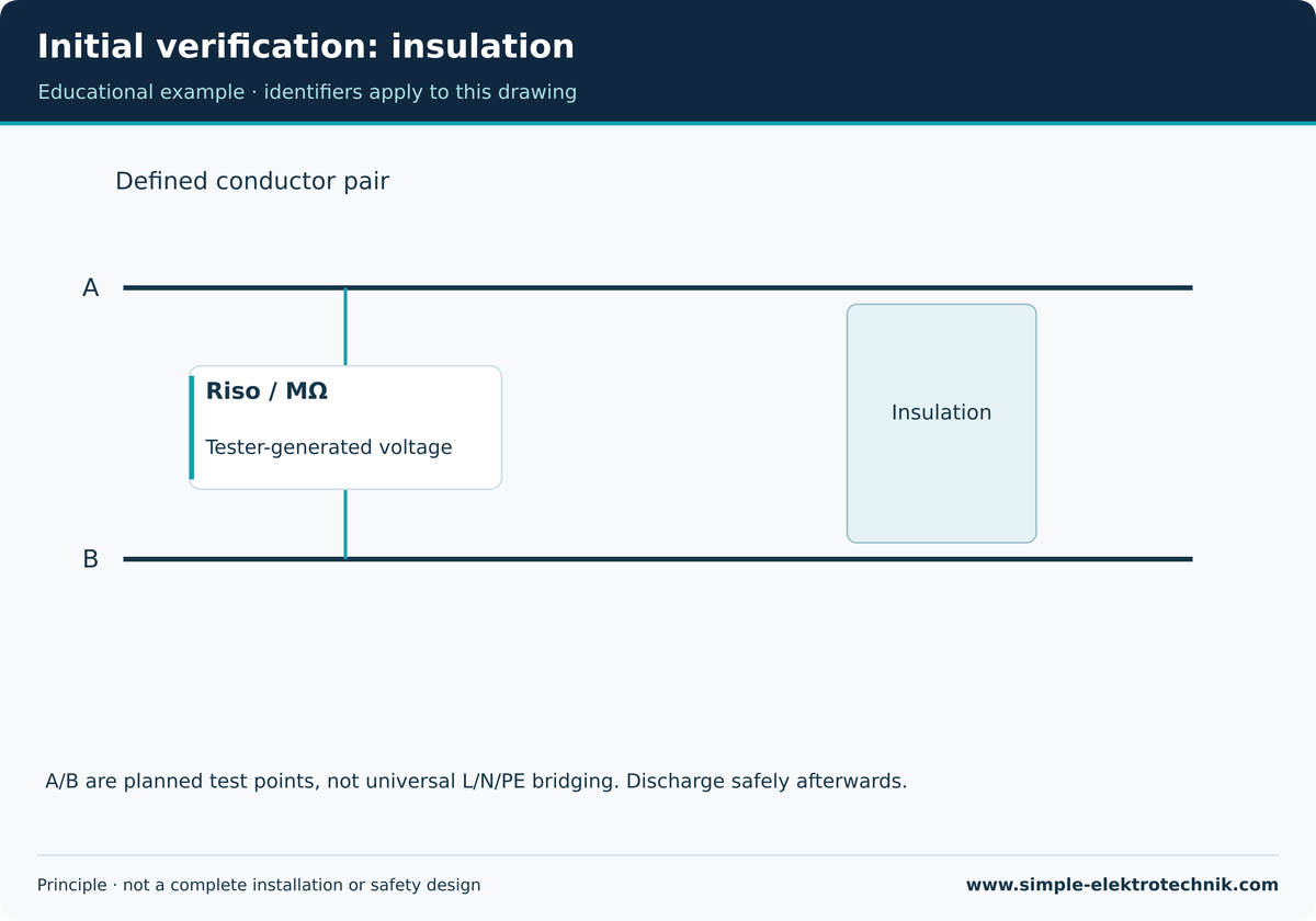 Initial verification: insulation Teaching illustration: Initial verification: insulation. See the accompanying text for prerequisites and limits.