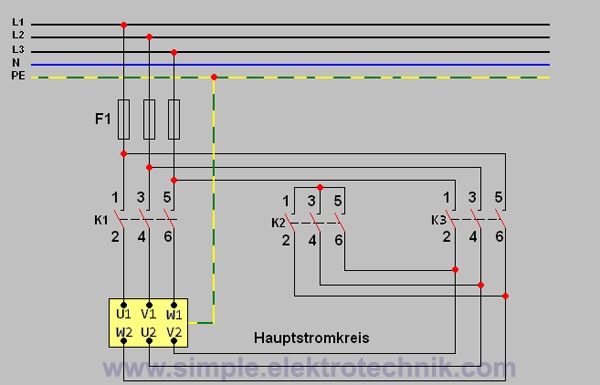 schaltung stern dreieck hauptstromkreis simple elektrotechnik